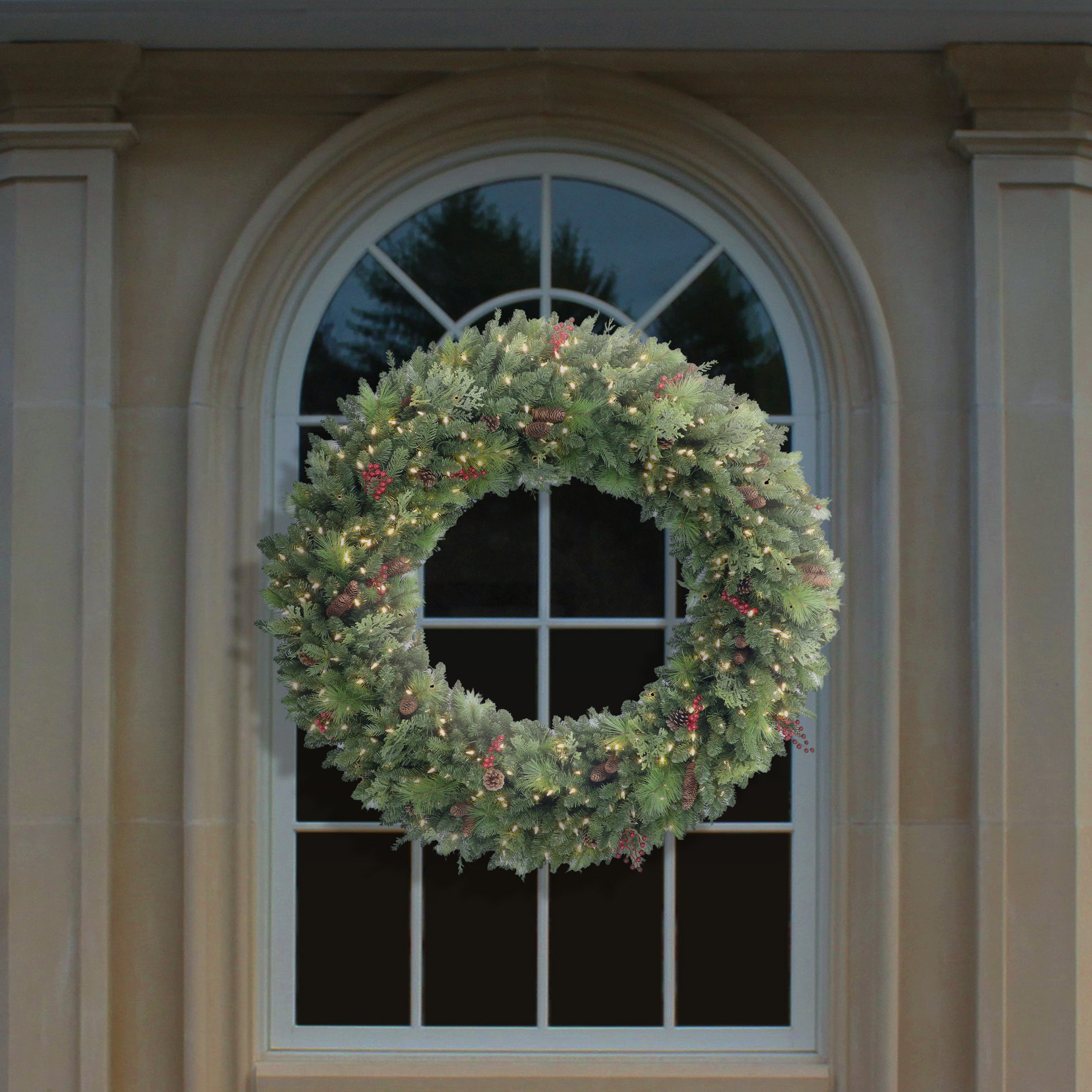 72in Pre-lit Rocky Mountain Spruce Wreath